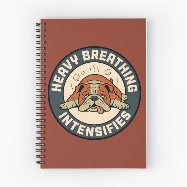 Item preview, Heavy Breathing Intensifies Funny Bulldog Retro Badge designed and sold by DripCultureLab.