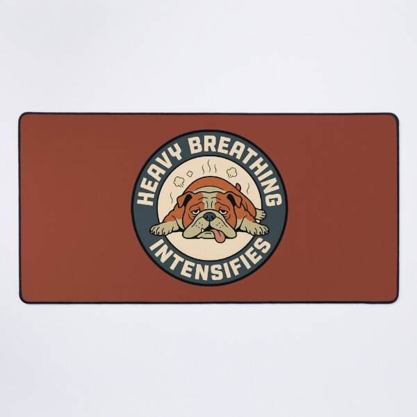 Item preview, Heavy Breathing Intensifies Funny Bulldog Retro Badge designed and sold by DripCultureLab.