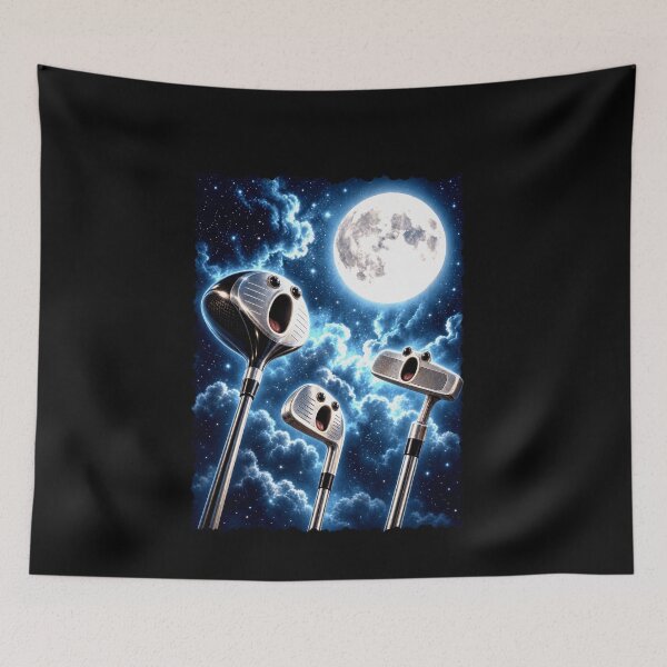 Item preview, Surreal Golf Clubs Under a Full Moon designed and sold by elderberry.