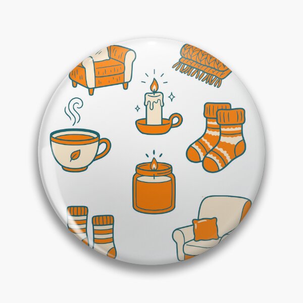 Item preview, Hygge Autumn Home Decor Flat Vector Icon Set with Candle and Blanket designed and sold by NUSA NIPA.