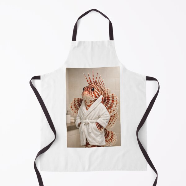 Item preview, Red Lionfish White Bathrobe designed and sold by Sillytoe.