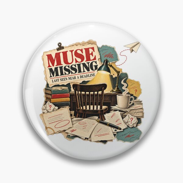 Item preview, Muse Missing Last Seen Near a Deadline – Funny Writer Design designed and sold by Golden Era Studio.