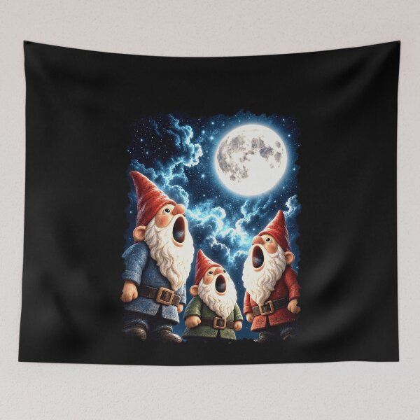 Item preview, Surreal Gnomes Howling Under a Full Moon designed and sold by elderberry.