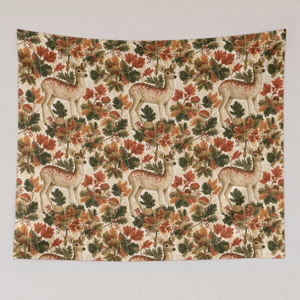 Item preview, Vintage Fawn Woodland Autumn Forest Nature Pattern designed and sold by NicolasGlowArt.