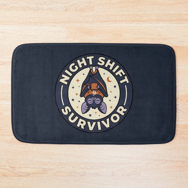 Item preview, Night Shift Survivor Retro Fruit Bat Badge designed and sold by DripCultureLab.