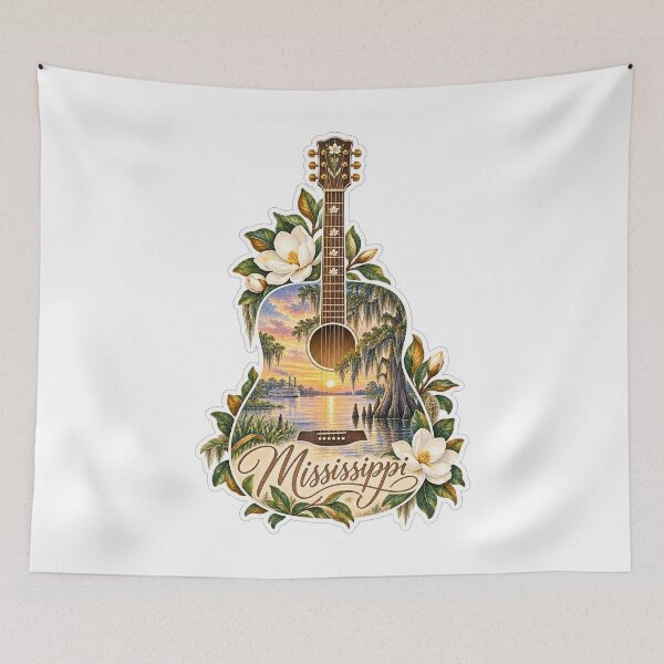 Item preview, Mississippi Magnolia River Guitar designed and sold by Whimspired By Paxx.