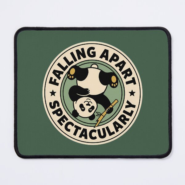 Item preview, Falling Apart Spectacularly Cute Retro Panda Badge designed and sold by DripCultureLab.