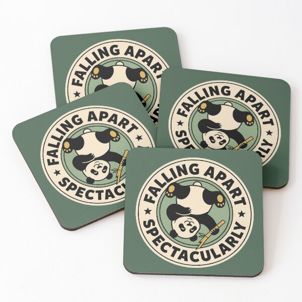 Item preview, Falling Apart Spectacularly Cute Retro Panda Badge designed and sold by DripCultureLab.