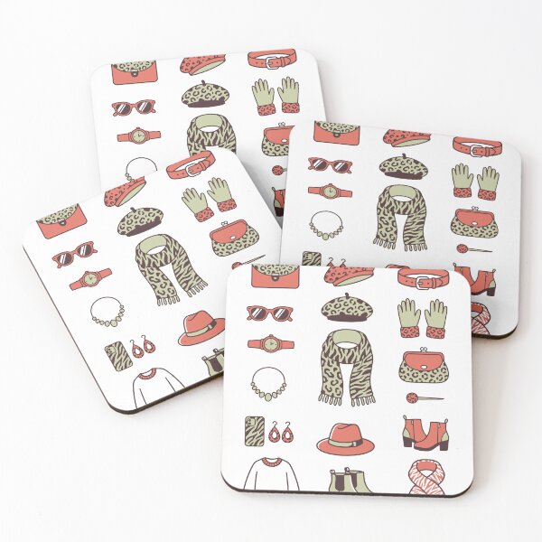 Item preview, Autumn Animal Print Fashion Flat Vector Icon Set with Leopard Scarf and Boots designed and sold by NUSA NIPA.