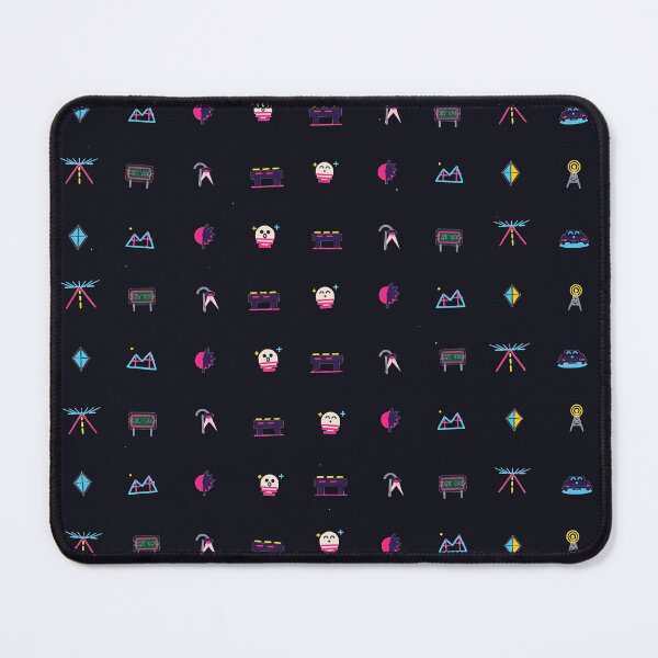 Item preview, Midnight Drive Synthwave Outrun 80s Highway Micro Icon Seamless Pattern designed and sold by KungPowUnicorn.