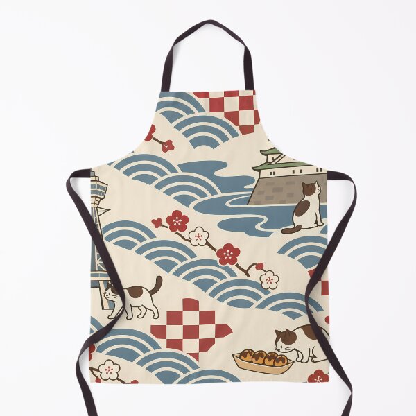 Item preview, Osaka Cats Japanese Wave Pattern designed and sold by DAYAMA Japan.