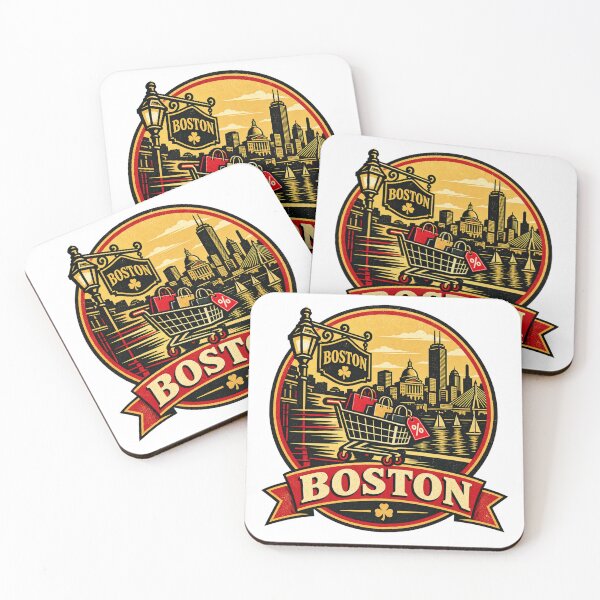 Item preview, Boston Black Friday Shirt – Retro Shopping Cart City Badge Design designed and sold by Globalcitytees.