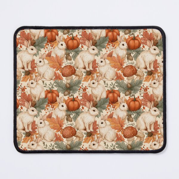 Item preview, Autumn Bunny Pumpkin Woodland Watercolor Pattern designed and sold by NicolasGlowArt.