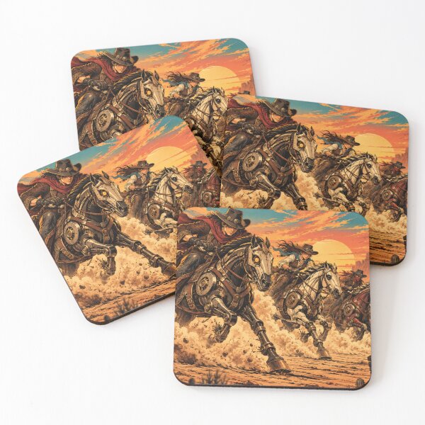 Item preview, Desert Race Steampunk Cowboy Riders Anime Poster designed and sold by Fanverse Merchandise.