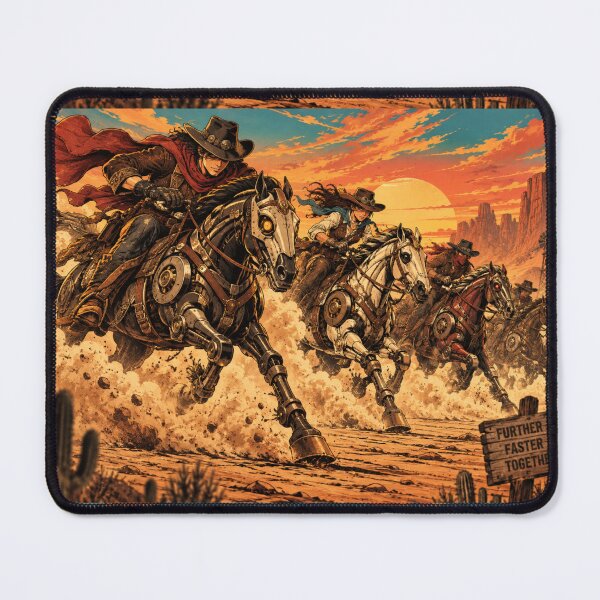 Item preview, Desert Race Steampunk Cowboy Riders Anime Poster designed and sold by Fanverse Merchandise.