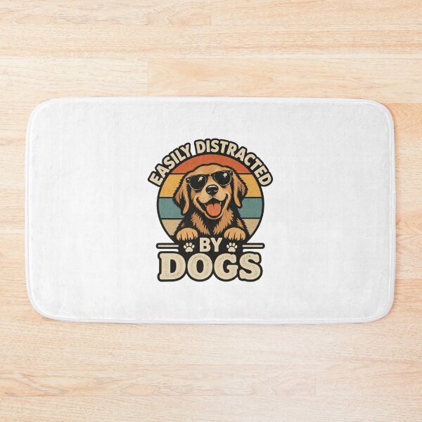 Item preview, Easily Distracted By Dogs Vintage Retro Funny Dog Lover Design designed and sold by Piiouf.