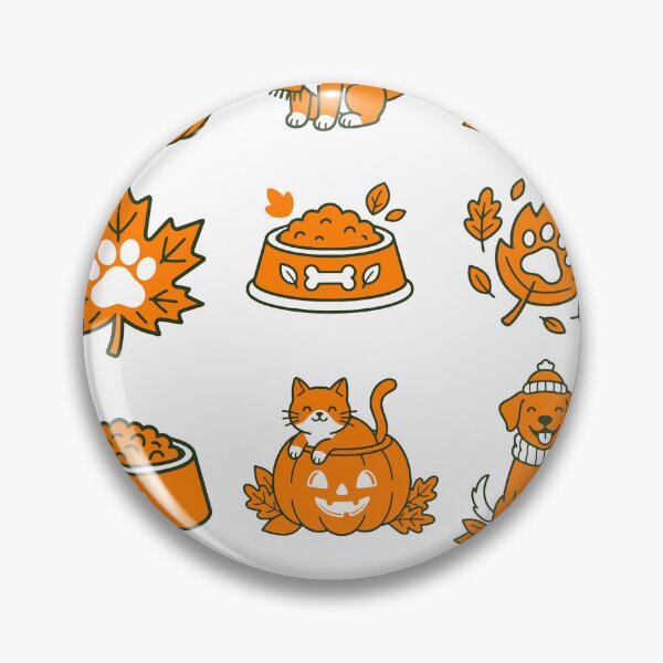 Item preview, Cute Autumn Pet Flat Vector Icon Set with Dog Scarf and Cat Pumpkin designed and sold by NUSA NIPA.
