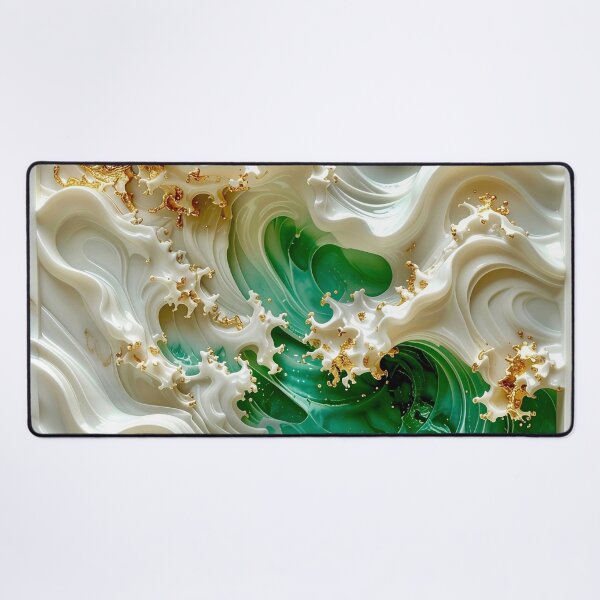 Item preview, Duality of White Ceramic and Jade Ocean designed and sold by Vicky Brago-Mitchell®.