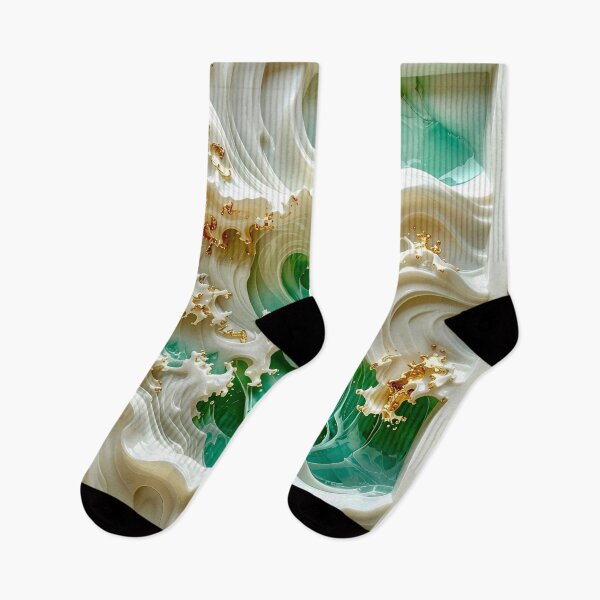 Item preview, Duality of White Ceramic and Jade Ocean designed and sold by Vicky Brago-Mitchell®.