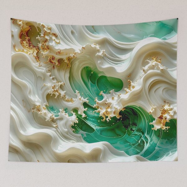 Item preview, Duality of White Ceramic and Jade Ocean designed and sold by Vicky Brago-Mitchell®.
