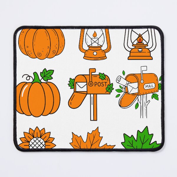 Item preview, Vintage Autumn Postcard Flat Vector Icon Set with Maple Leaf and Lantern designed and sold by NUSA NIPA.