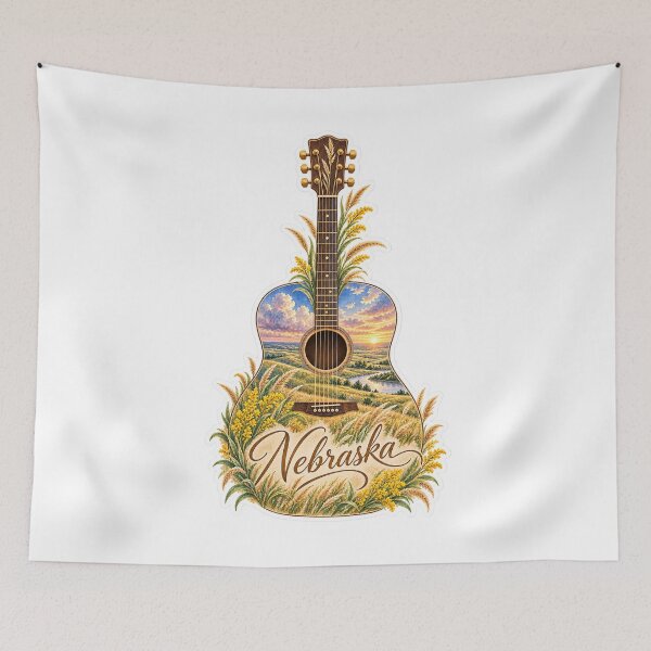 Item preview, Nebraska Prairie Sunset Guitar designed and sold by Whimspired By Paxx.