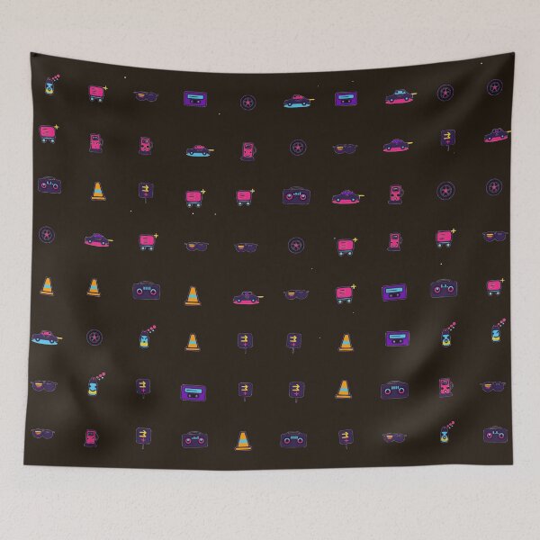 Item preview, Neon Garage Synthwave Retro 80s Automotive Micro Icon Seamless Pattern designed and sold by KungPowUnicorn.