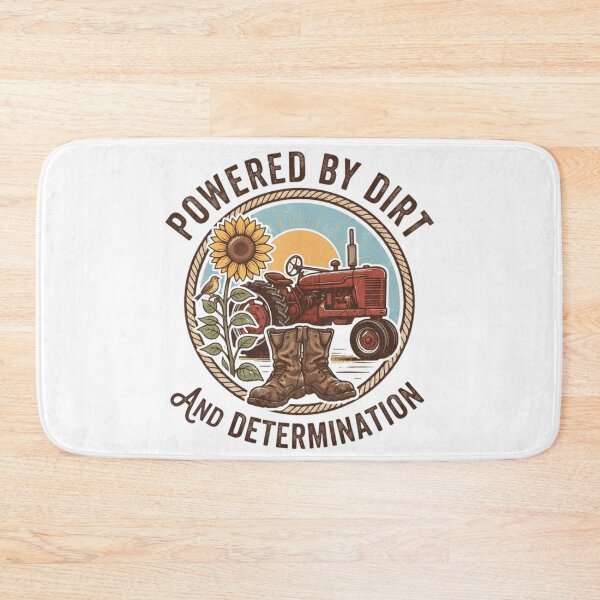 Item preview, Powered by Dirt and Determination Vintage Farmer Tractor Design designed and sold by KreatoLab.