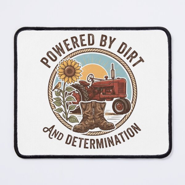 Item preview, Powered by Dirt and Determination Vintage Farmer Tractor Design designed and sold by KreatoLab.