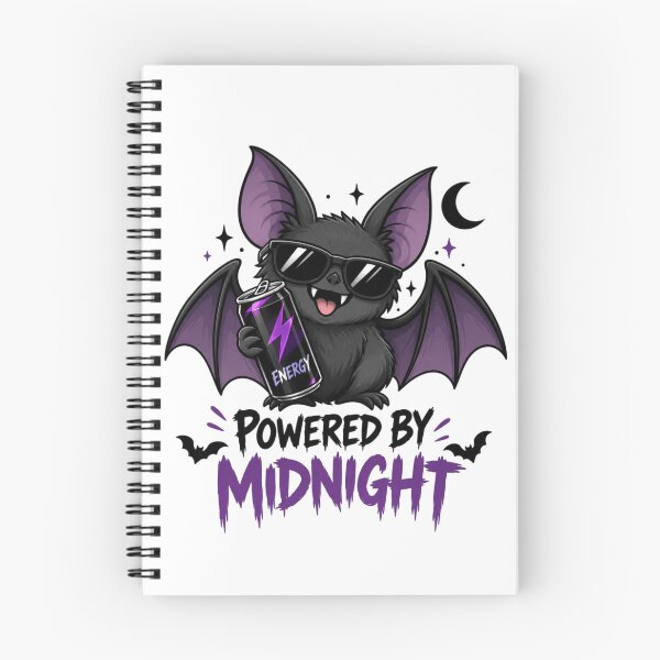 Item preview, Powered by Midnight Bat Energy Drink – Funny Gothic Halloween Night Owl Design designed and sold by Sanika arts .
