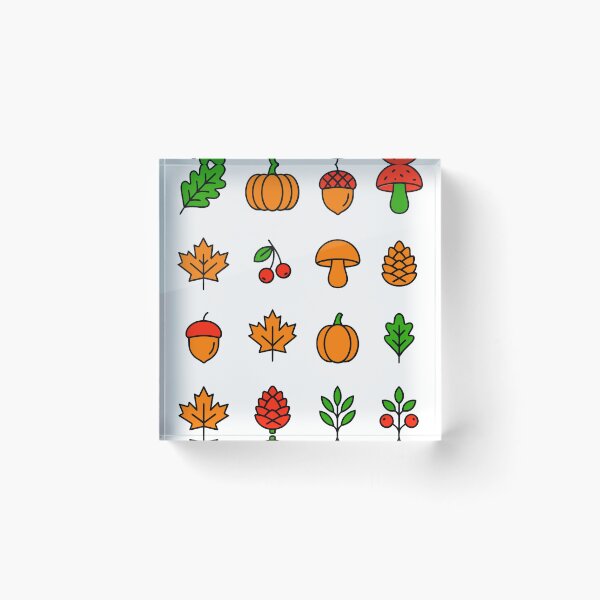 Item preview, Minimalist Autumn Line Art Flat Vector Icon Set with Leaf and Pumpkin designed and sold by NUSA NIPA.