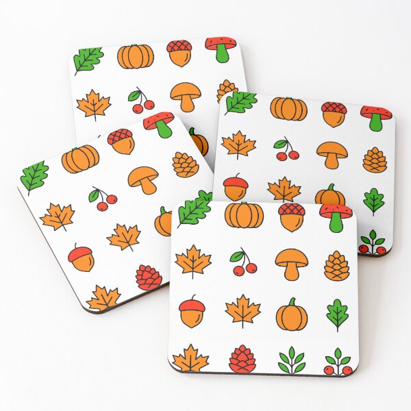 Item preview, Minimalist Autumn Line Art Flat Vector Icon Set with Leaf and Pumpkin designed and sold by NUSA NIPA.