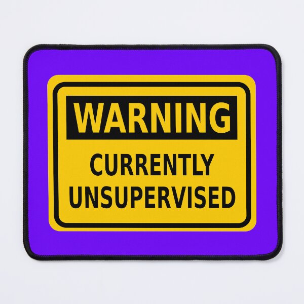 Item preview, Warning – Currently Unsupervised designed and sold by Karate Octopus.