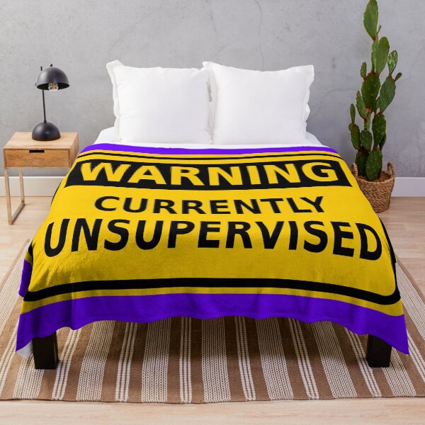 Item preview, Warning – Currently Unsupervised designed and sold by Karate Octopus.
