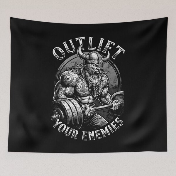 Item preview, Viking Gym Outlift Your Enemies Norse Bodybuilding Workout designed and sold by GrandeDuc.