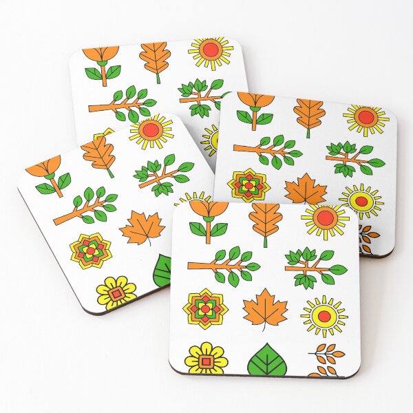 Item preview, Scandinavian Autumn Geometric Flat Vector Icon Set with Abstract Flower designed and sold by NUSA NIPA.