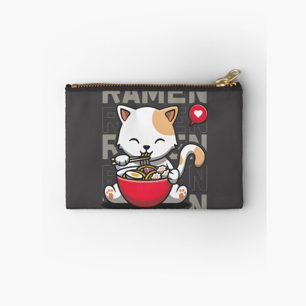 Item preview, Adorable Cat Enjoying Ramen Noodles Cute Kawaii Japanese Noodle Lover Illustration designed and sold by StrangeDesigns.