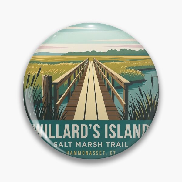 Item preview, Willard's Island Salt Marsh Boardwalk Hammonasset CT Sticker designed and sold by DetourDgn.