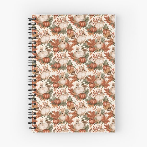 Item preview, Watercolor Autumn Bunny Pumpkin Fall Leaves Pattern designed and sold by NicolasGlowArt.