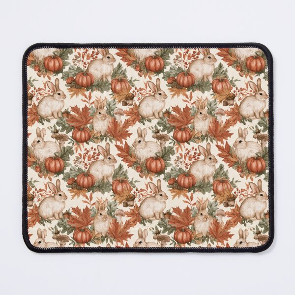 Item preview, Watercolor Autumn Bunny Pumpkin Fall Leaves Pattern designed and sold by NicolasGlowArt.