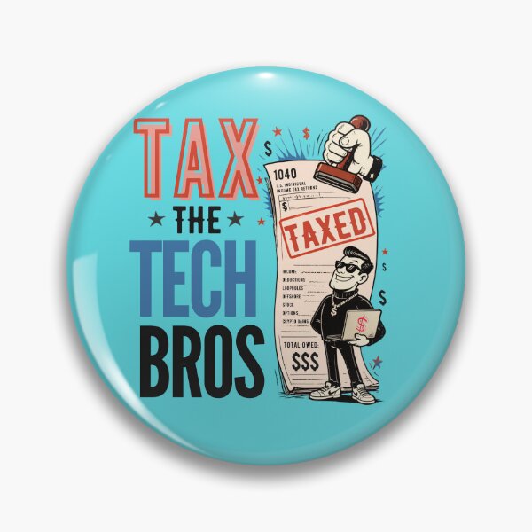 Item preview, Tax The Tech Bros Vintage Cartoon designed and sold by SeaChangeDesign.