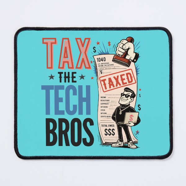 Item preview, Tax The Tech Bros Vintage Cartoon designed and sold by SeaChangeDesign.