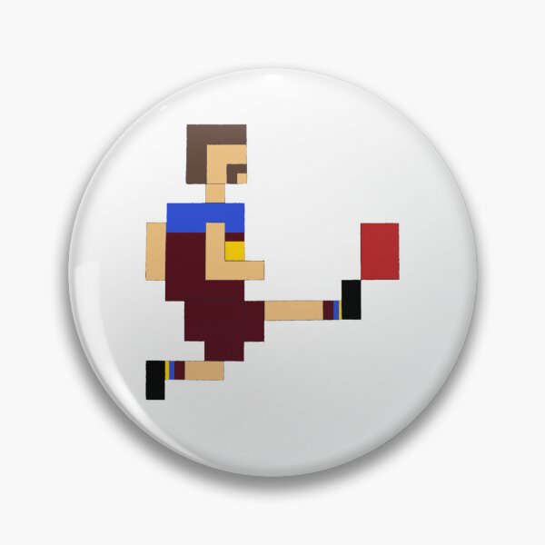 Item preview, Square Brisbane Footballer Kicking Football designed and sold by famousflies313.