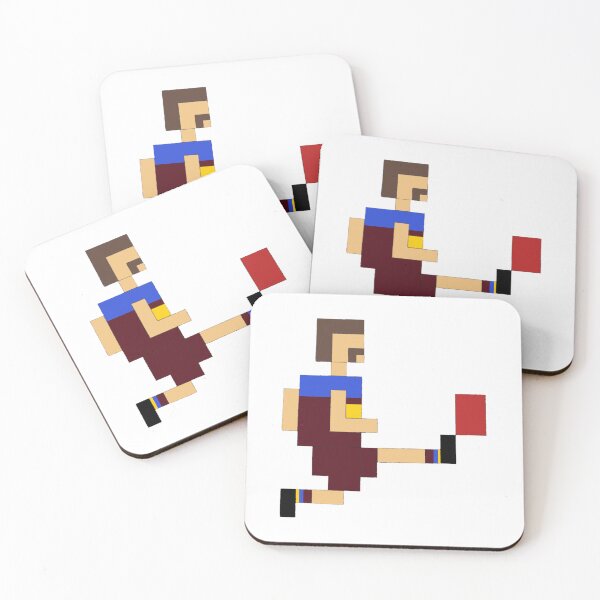 Item preview, Square Brisbane Footballer Kicking Football designed and sold by famousflies313.