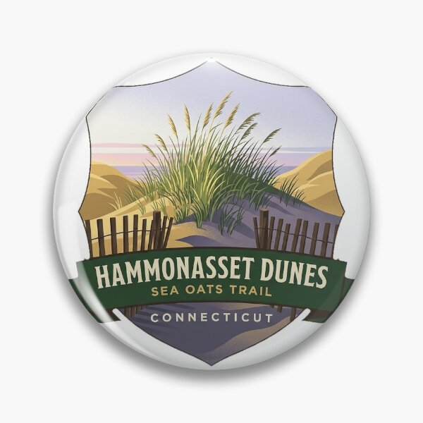 Item preview, Hammonasset Dunes Sea Oats Trail Connecticut Heraldic Sticker designed and sold by DetourDgn.