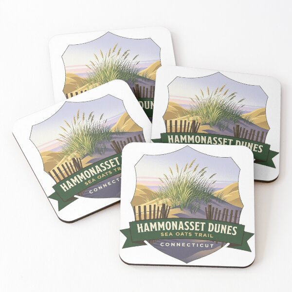 Item preview, Hammonasset Dunes Sea Oats Trail Connecticut Heraldic Sticker designed and sold by DetourDgn.