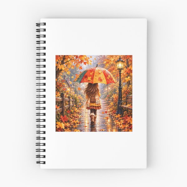 Item preview, Walking Through Autumn Rain – Cozy Fall Girl designed and sold by NestDesigns01.