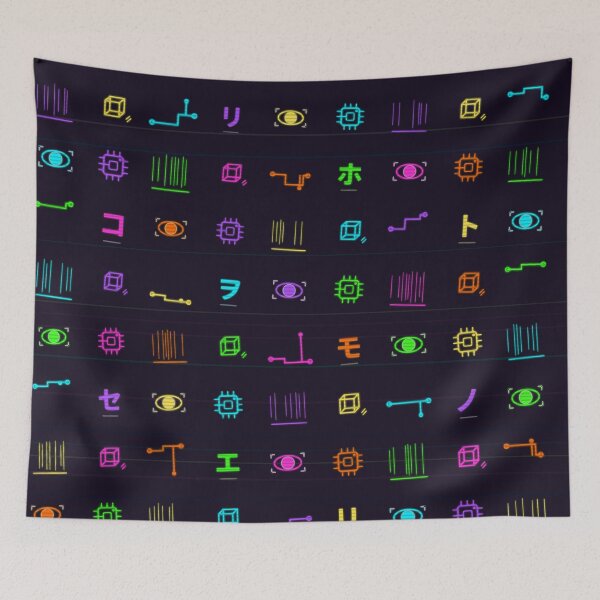 Item preview, Cyberpunk Matrix Code Katakana Tech Seamless Pattern designed and sold by KungPowUnicorn.