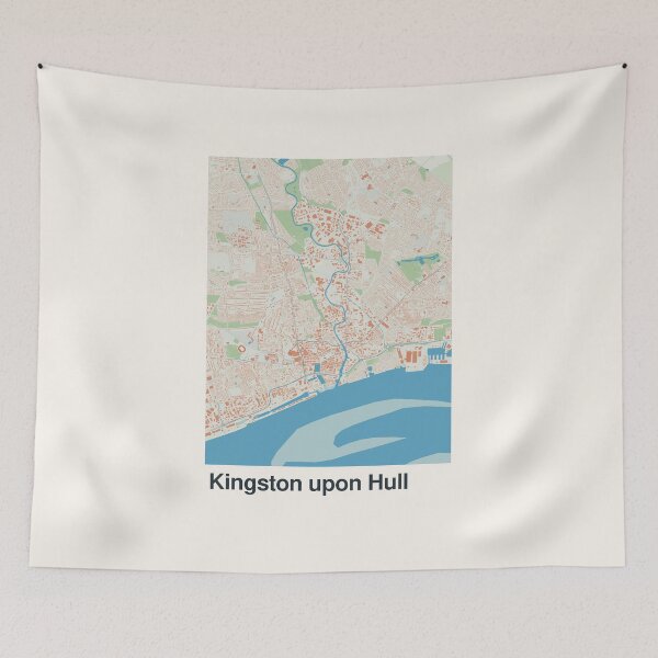 Artikelvorschau, Minimalistische Kartenkunst von Kingston upon Hull entworfen und verkauft von MapsNerd.