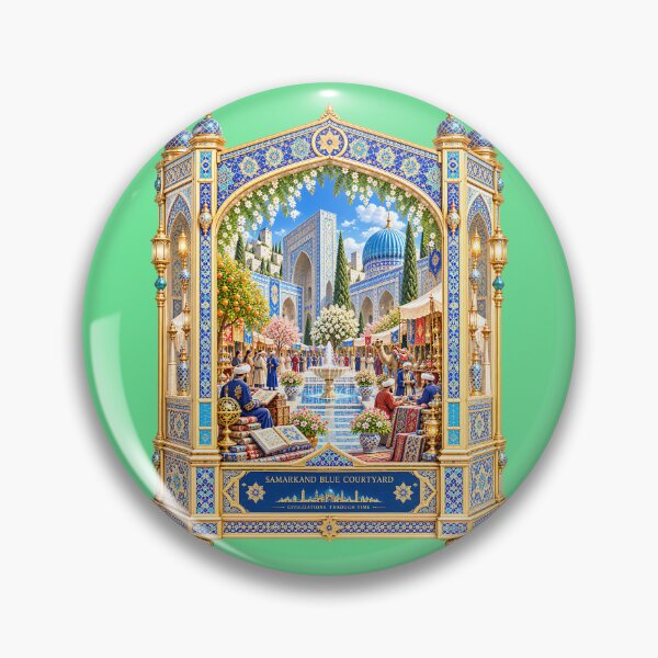 Item preview, Samarkand Blue Courtyard – Ornate Fantasy Silk Road City designed and sold by sunbowjp stadio.
